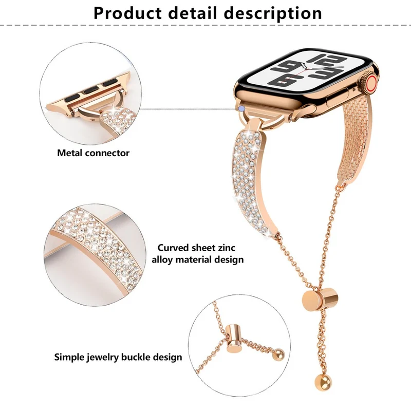 Unglaublich Robust Apple Smartwatch Metall Und Strass Universell Armband