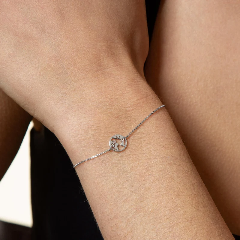 Xenox Damen-Armband Wanderlust mit Weltkugel Anhänger XS316