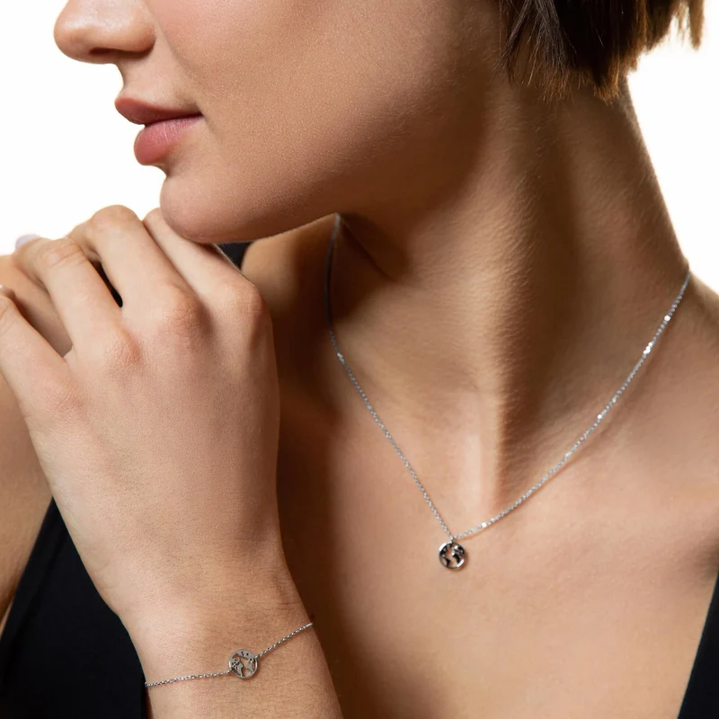 Xenox Damen-Armband Wanderlust mit Weltkugel Anhänger XS316