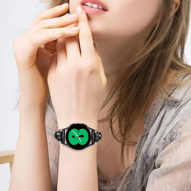 Unglaublich Stylisch Samsung Galaxy Watch FE Metall Und Strass Armband