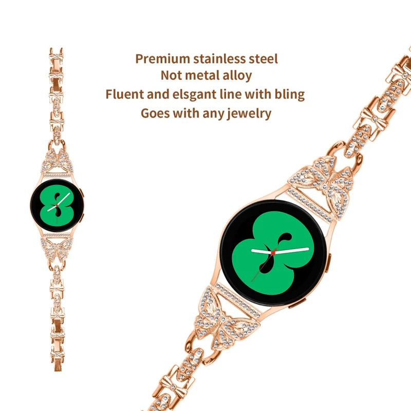 Unglaublich Stylisch Samsung Galaxy Watch FE Metall Und Strass Armband