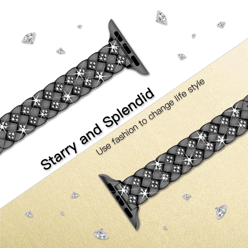 Unglaublich Fantastisch Apple Smartwatch Metall Und Strass Universell Armband