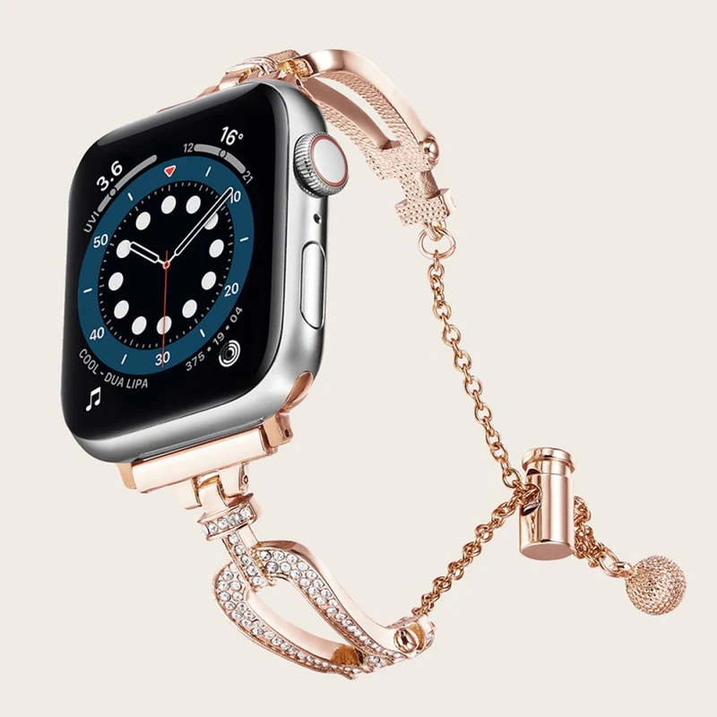 Modisch Apple Smartwatch Metall Und Strass Universell Armband
