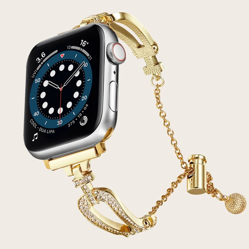 Modisch Apple Smartwatch Metall Und Strass Universell Armband