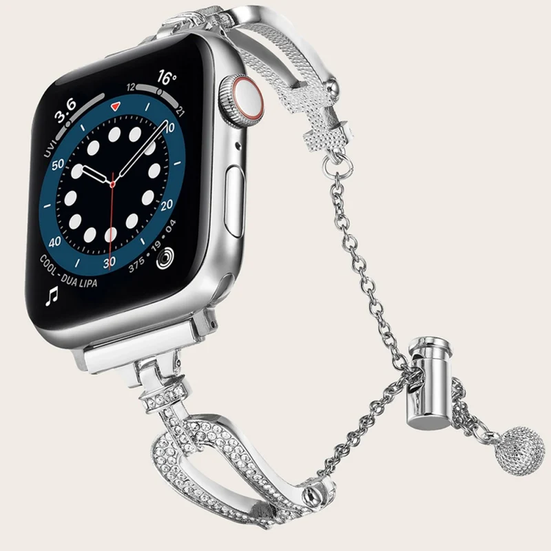 Modisch Apple Smartwatch Metall Und Strass Universell Armband