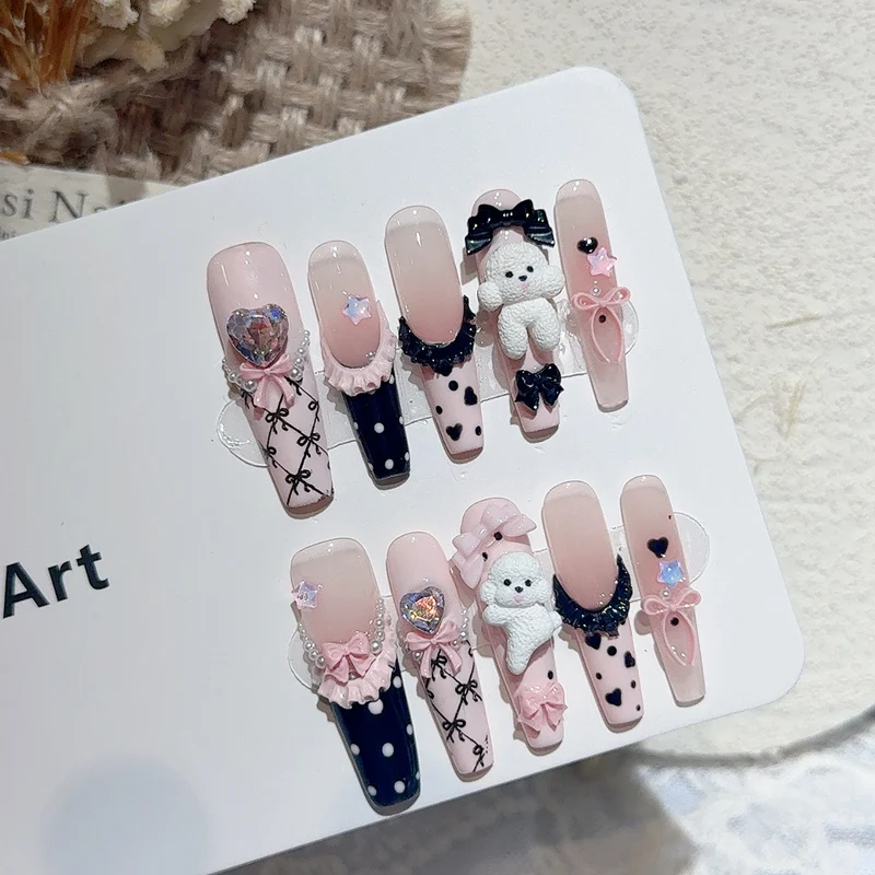Verspieltes 3D-Charakter-inspiriertes Press-On-Nagelkunst-Set