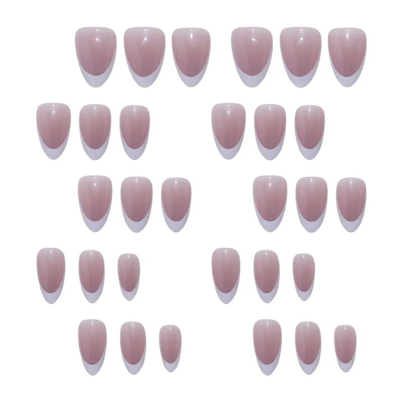 Elegante French Tip Druck-Nägel 1790732149