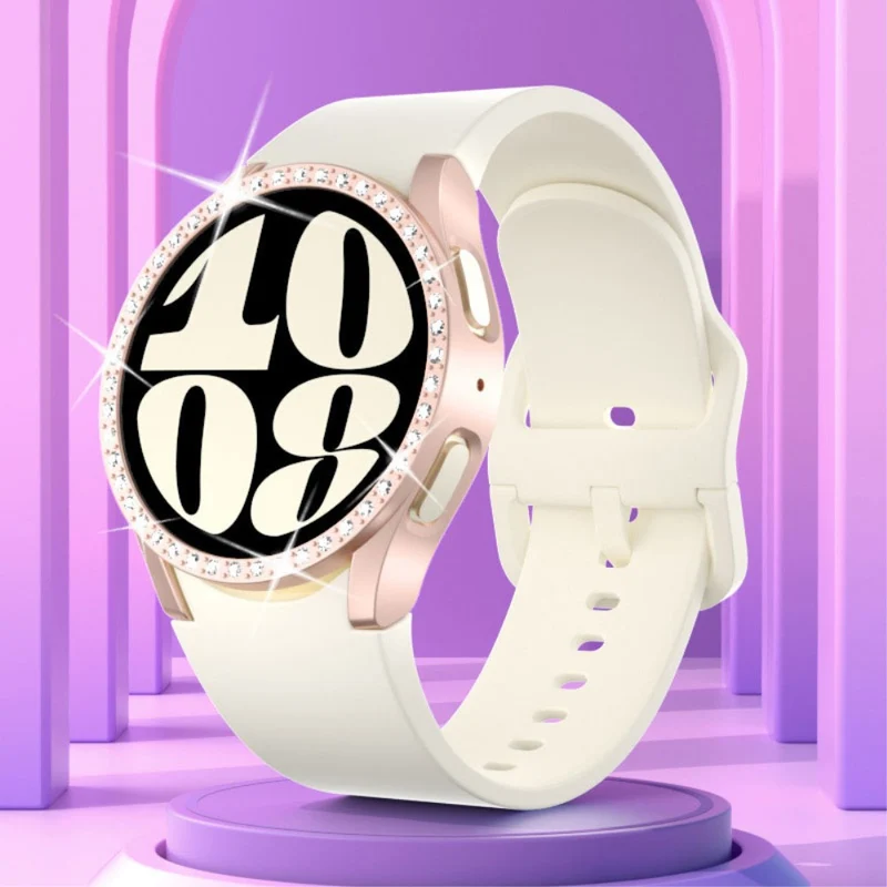 Samsung Galaxy Watch 7 40mm Schützende Plastik und Strass Bumper