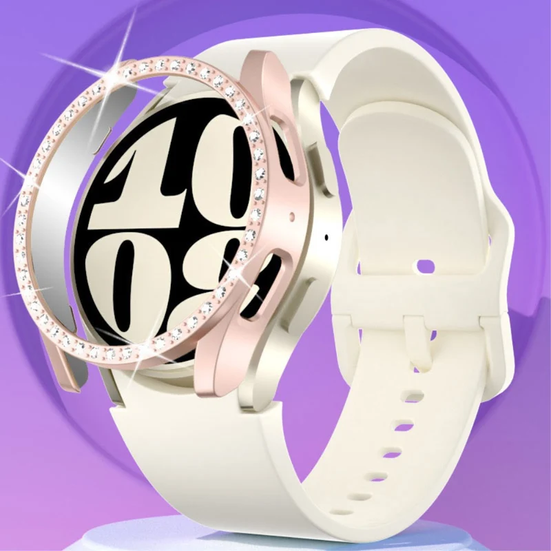 Samsung Galaxy Watch 7 40mm Schützende Plastik und Strass Bumper