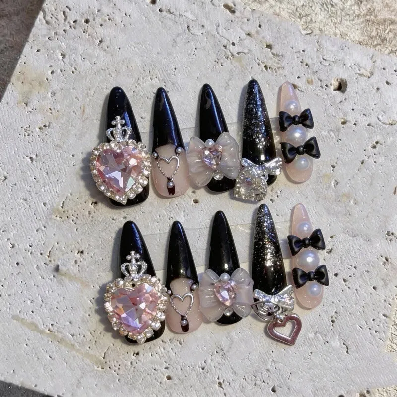Dekorativer Strass Press-On Nagel Set