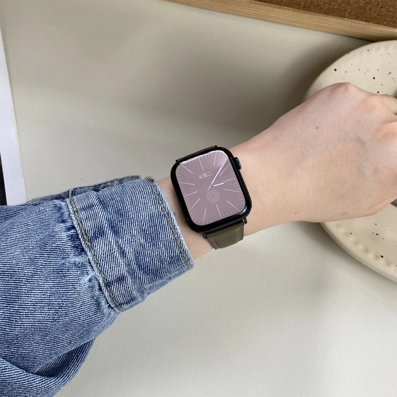 Bequem Apple Smartwatch Echtes Leder Universell Armband