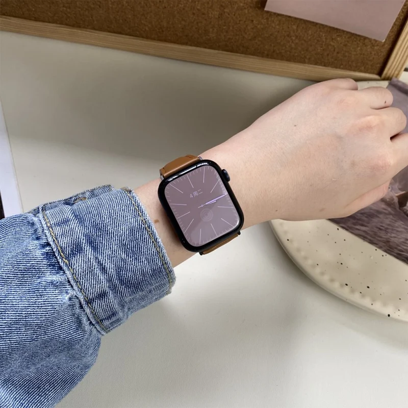 Bequem Apple Smartwatch Echtes Leder Universell Armband