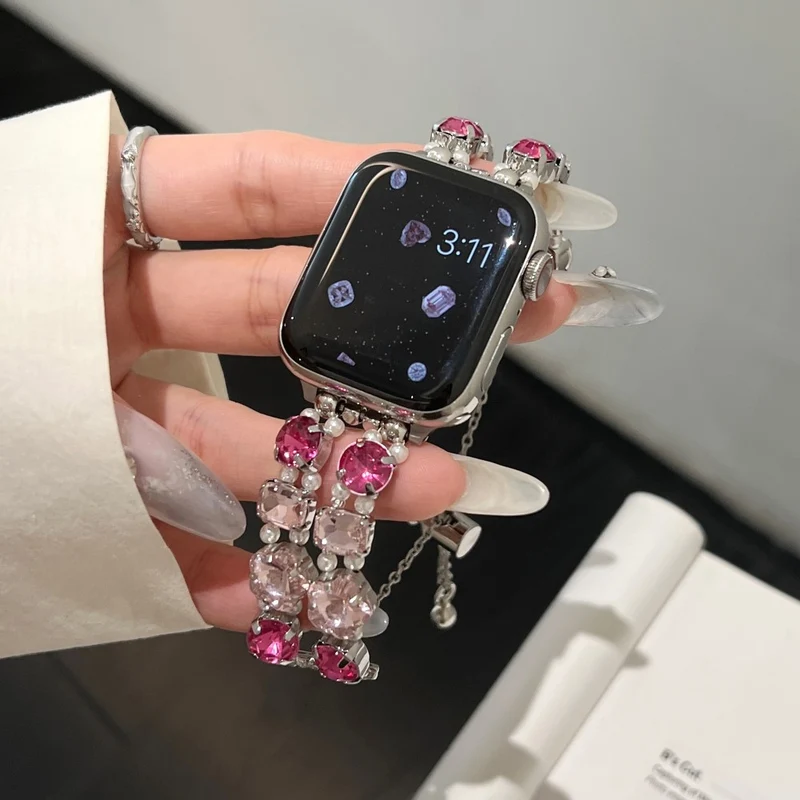 Apple Smartwatch Metall, Plastik Und Strass Universell Armband