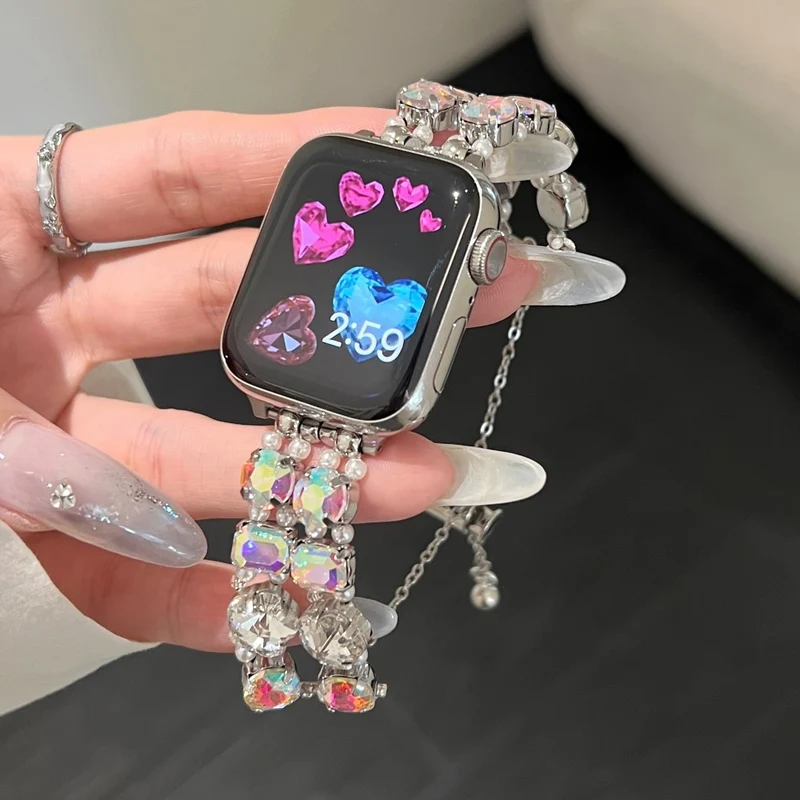 Apple Smartwatch Metall, Plastik Und Strass Universell Armband