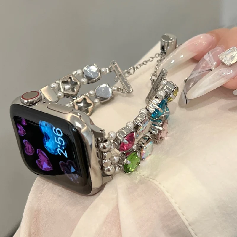 Apple Smartwatch Metall, Plastik Und Strass Universell Armband