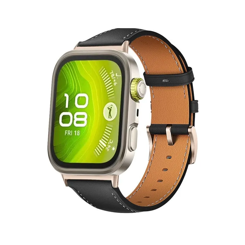 Huawei Watch Fit 3 Lederarmband (Schwarz)