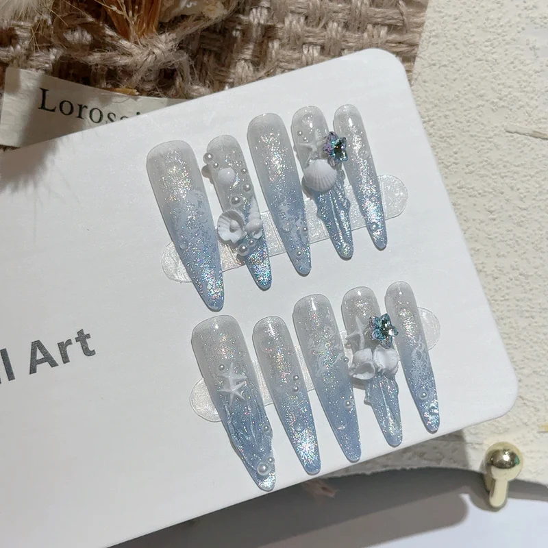 Küsten-Themen Dekorative Press-On Nail Art Set