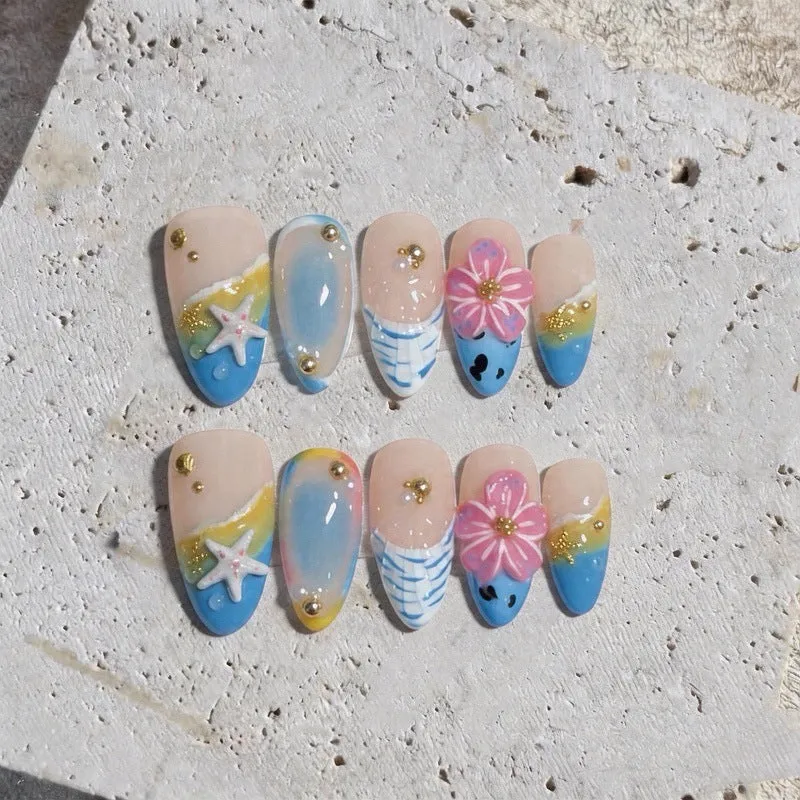 Küstenparadies-Thema Press-on-Nagelset
