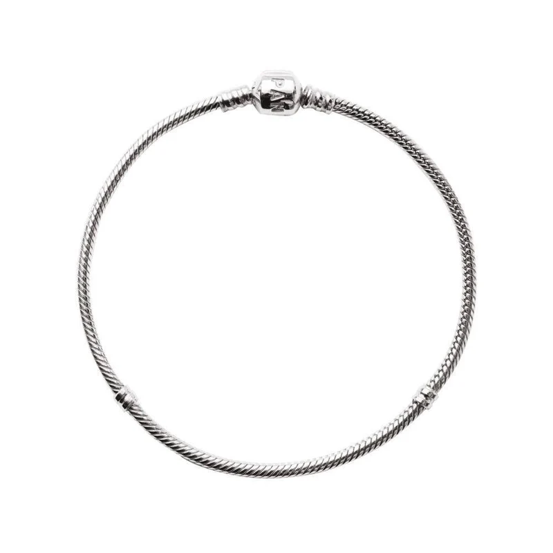 Pandora Moments Charm-Armband Schlangen-Glieder Silber 590702HV