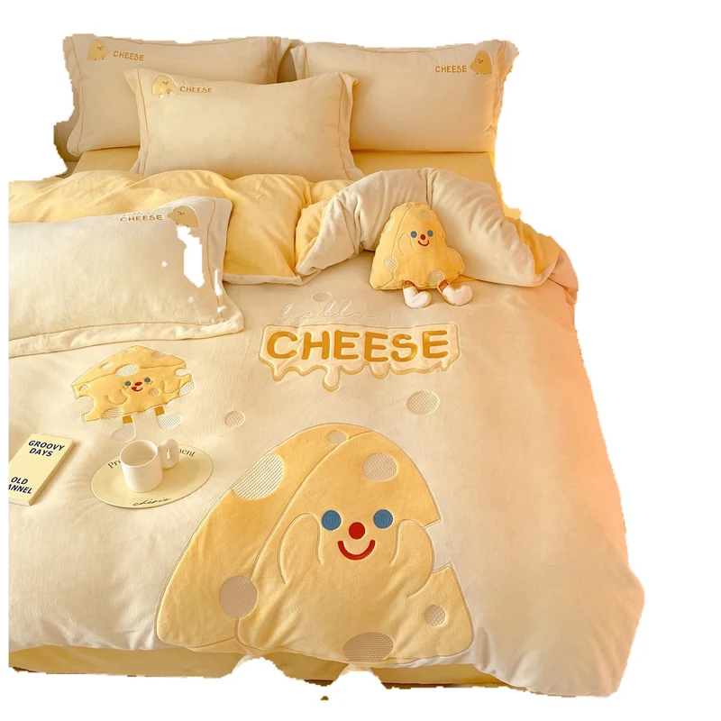 Kinder-Bettwäschegarnitur mit applizierter Ballerina‑Häsin, weicher Microfaser und Zierkissen