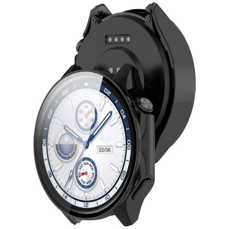 For Oppo Watch X / Watch 2 46mm Drop Protection PC Watch Frame Cover with Tempered Glass Screen Film