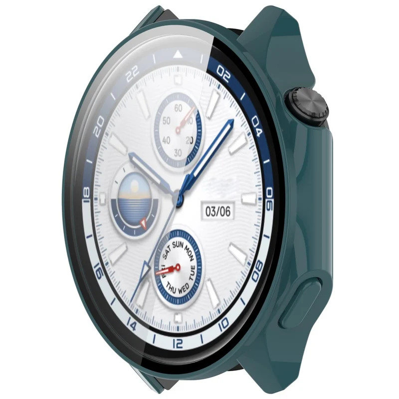 For Oppo Watch X / Watch 2 46mm Drop Protection PC Watch Frame Cover with Tempered Glass Screen Film