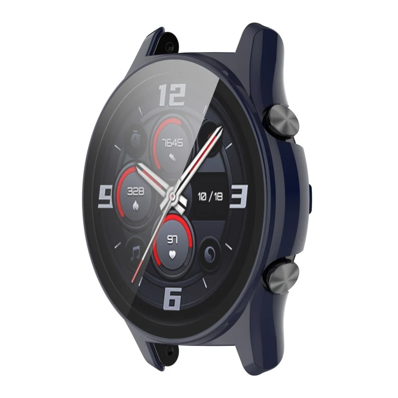 For Honor Watch GS 4 Smartwatch Frame Cover Hard PC Case with Tempered Glass Screen Film