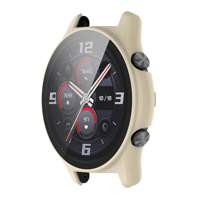 For Honor Watch GS 4 Smartwatch Frame Cover Hard PC Case with Tempered Glass Screen Film