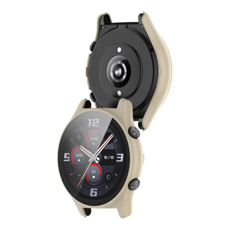 For Honor Watch GS 4 Smartwatch Frame Cover Hard PC Case with Tempered Glass Screen Film