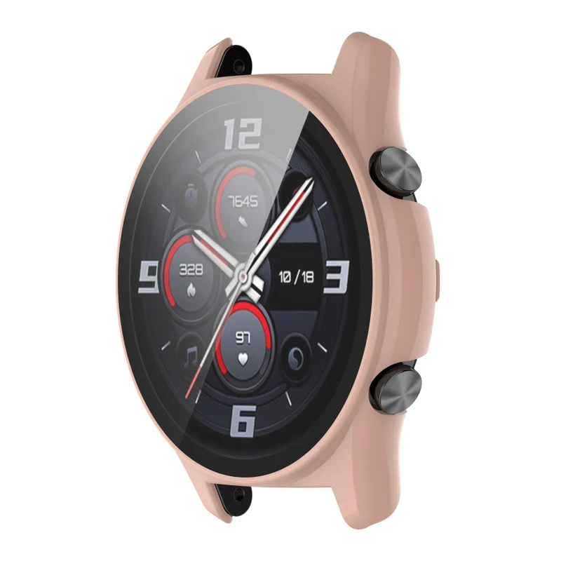 For Honor Watch GS 4 Smartwatch Frame Cover Hard PC Case with Tempered Glass Screen Film