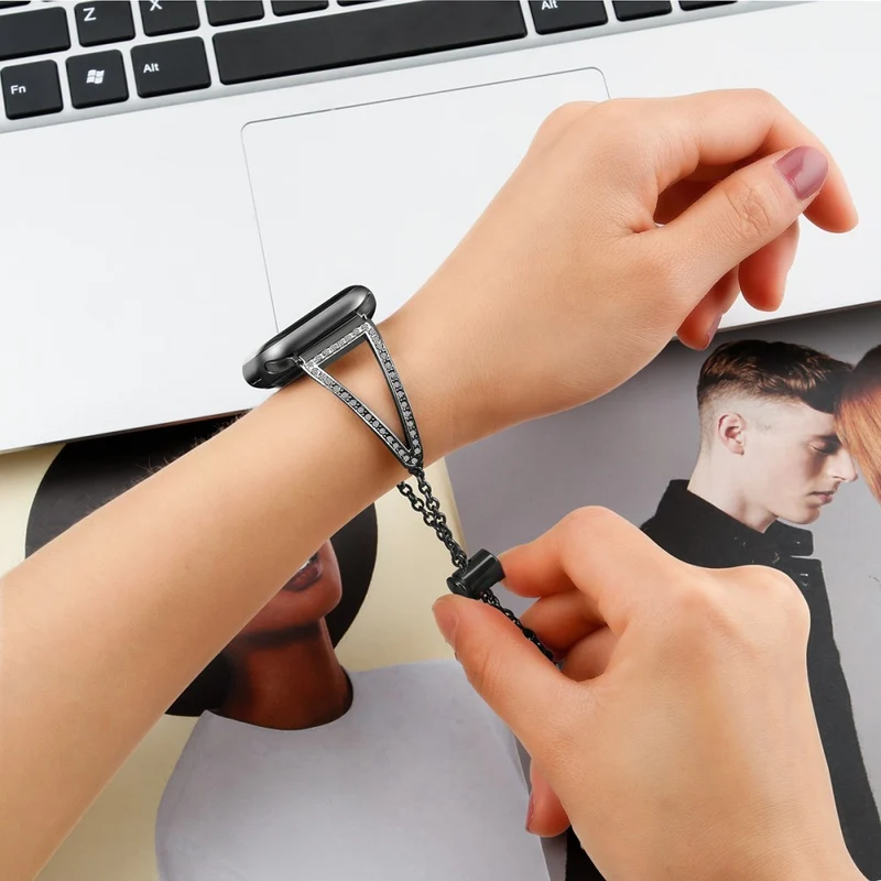Absolut Bequem Apple Smartwatch Strass Universell Armband