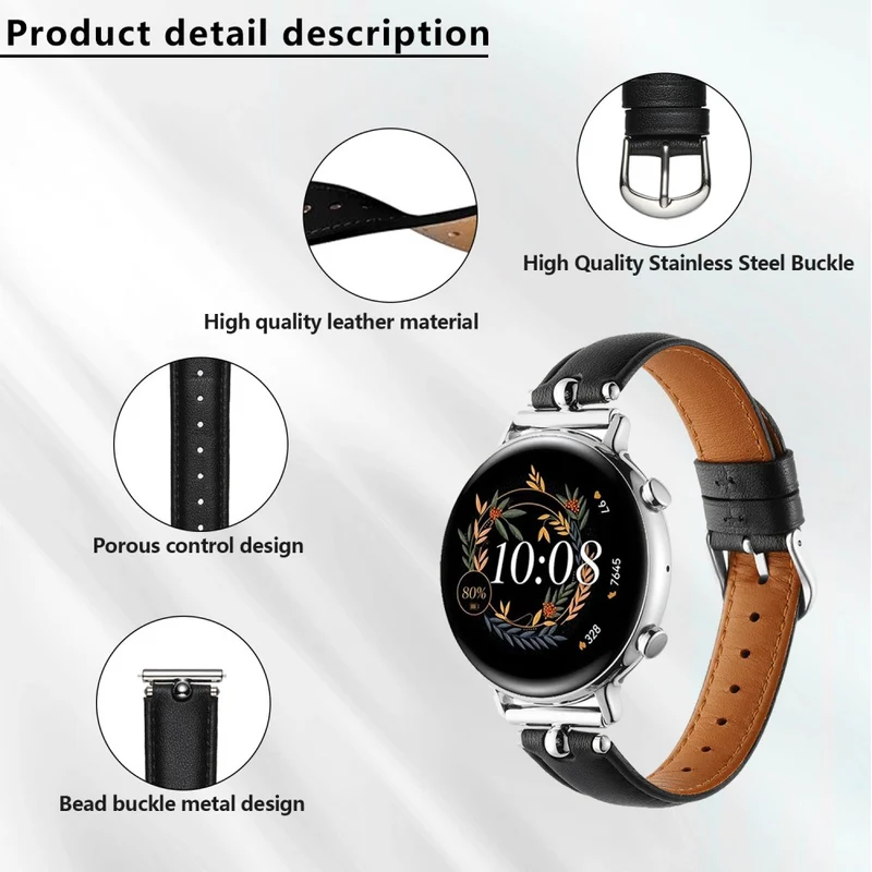 Sehr Schön Samsung Galaxy Watch 5 Pro / Samsung Galaxy Watch 6 Classic (47mm) Echtes Leder Universell Armband
