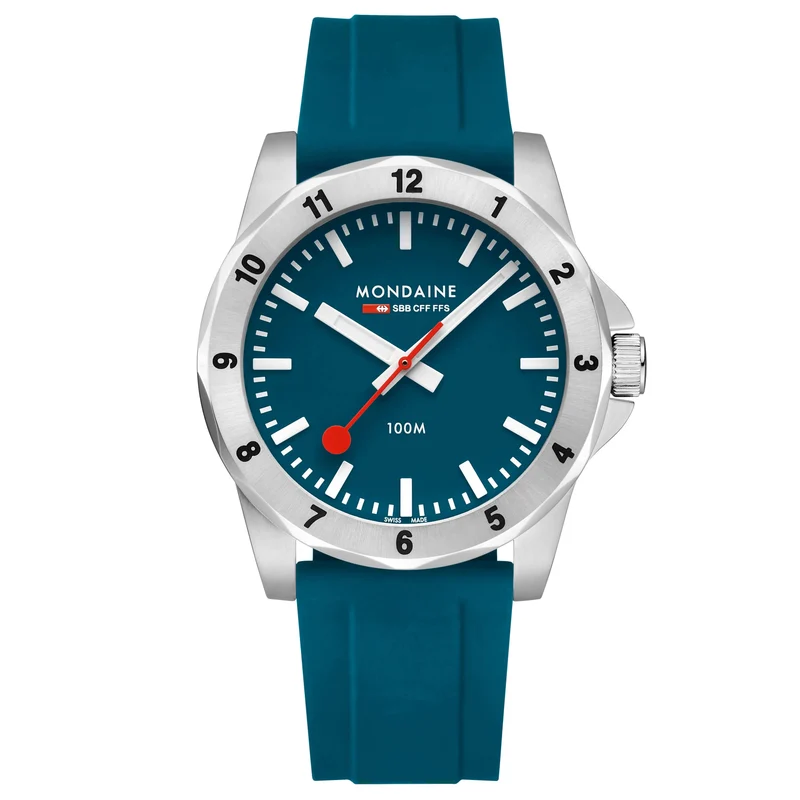 Mondaine Numeri MSN.42140.RD Herrenuhr • Schweizer Bahnhofsuhr-Design • Swiss Made