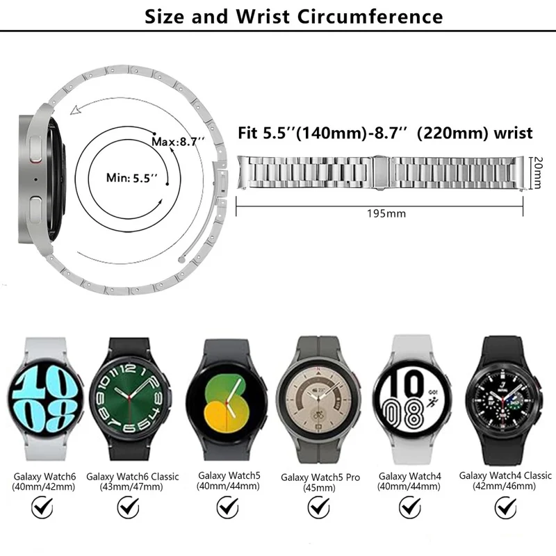 Modisch Samsung Smartwatch Metall Universell Armband