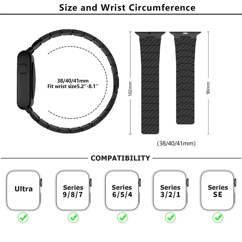 Mega Sympathisch Apple Smartwatch Metall Universell Armband