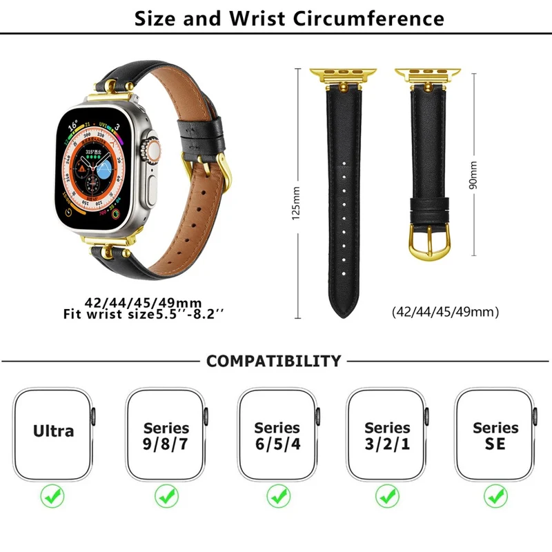 Mega Bequem Apple Smartwatch Kunstleder Universell Armband