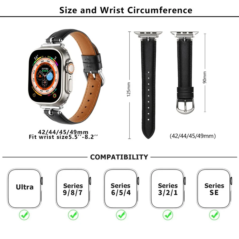 Mega Bequem Apple Smartwatch Kunstleder Universell Armband