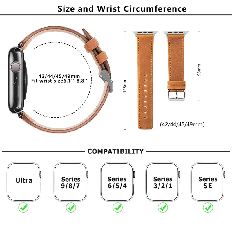 Super Stark Apple Smartwatch Kunstleder Universell Armband