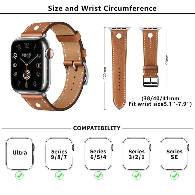 Auffallend Modisch Apple Smartwatch Echtes Leder Universell Armband