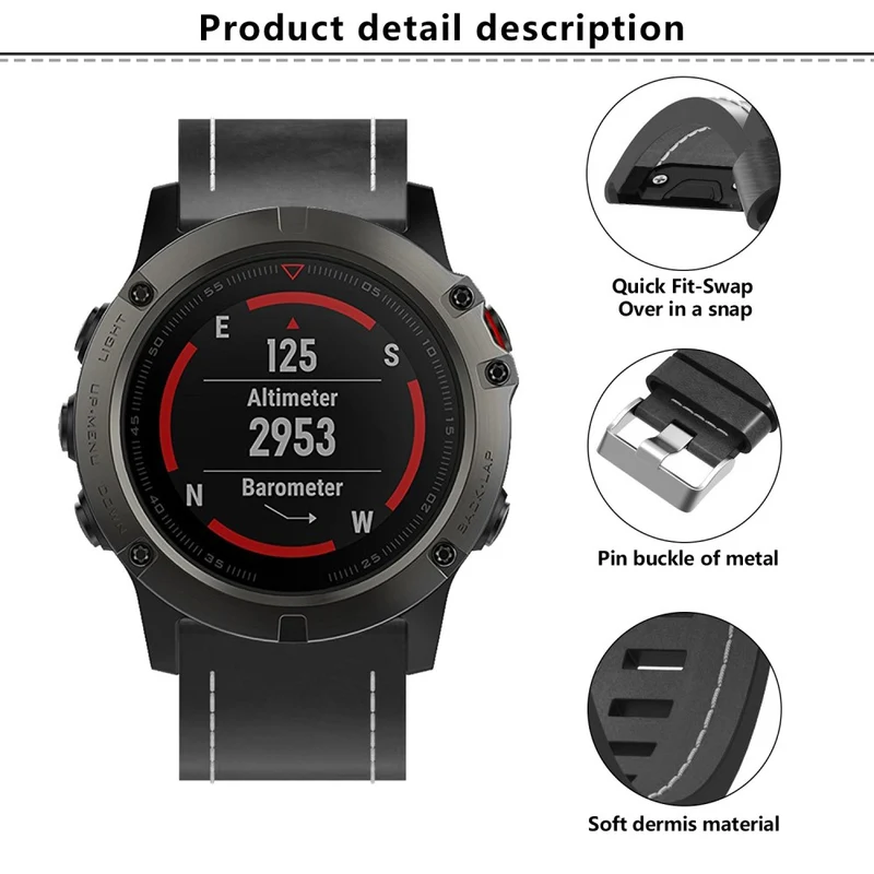 Cool Garmin Smartwatch Echtes Leder Universell Armband