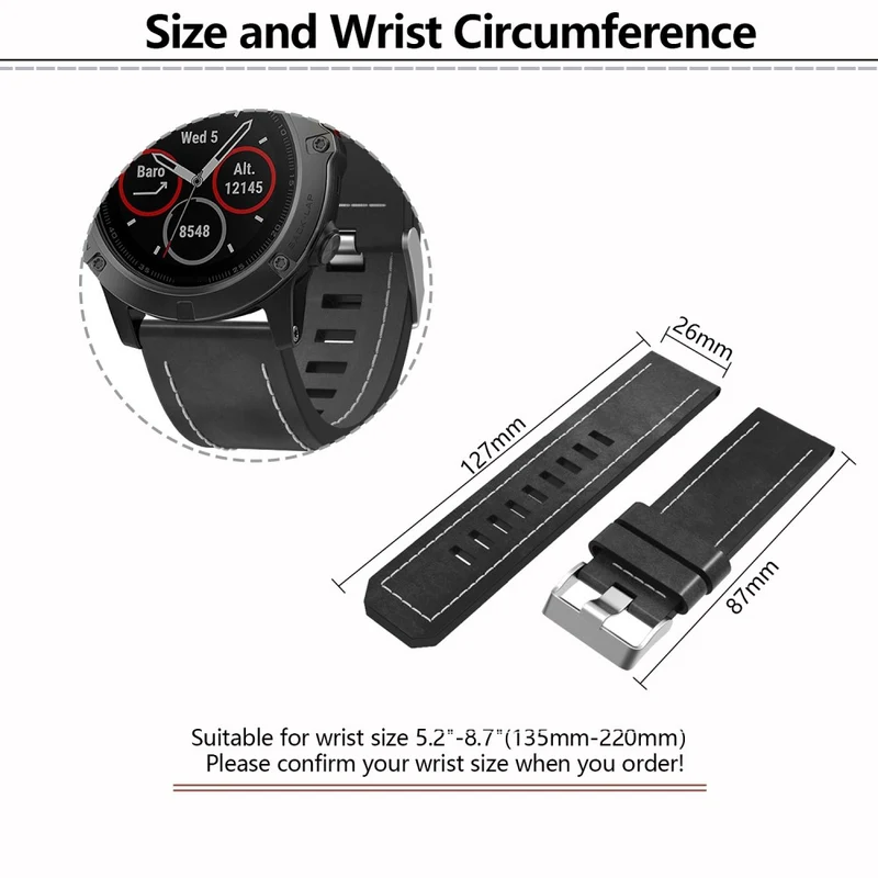 Cool Garmin Smartwatch Echtes Leder Universell Armband