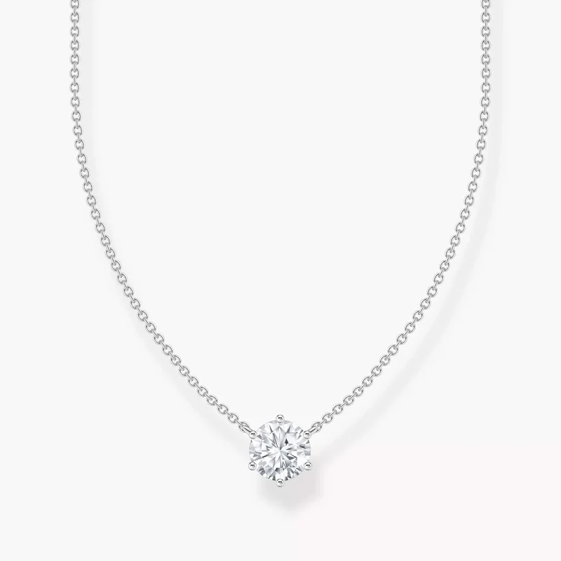 Kette mit weißem Zirkonia-Anhänger Silber
