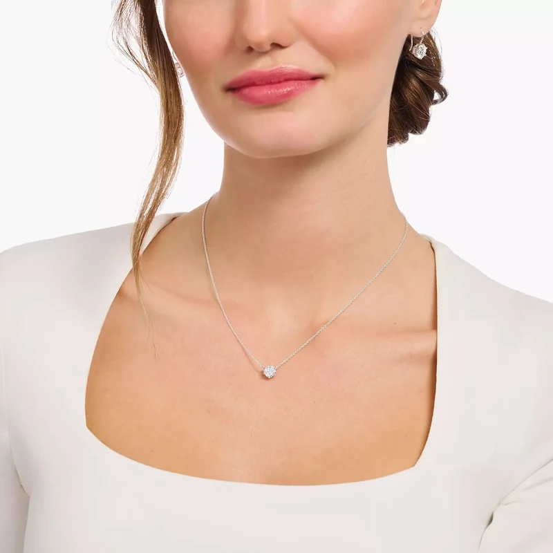 Kette mit weißem Zirkonia-Anhänger Silber