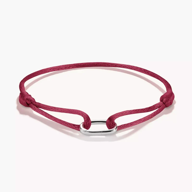 Textilarmband rot Connect Silber