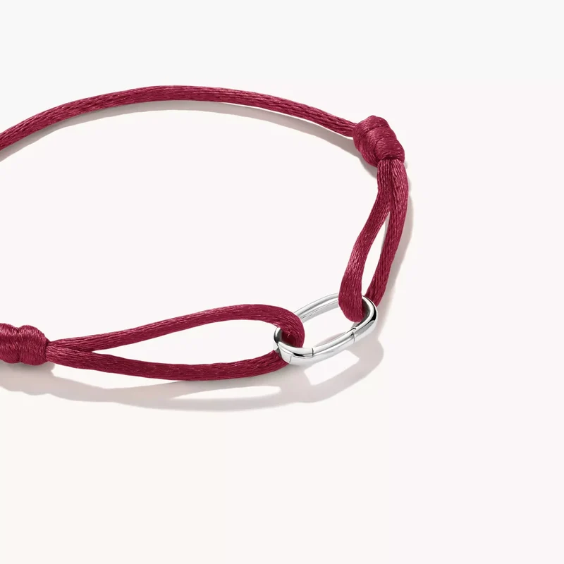 Textilarmband rot Connect Silber