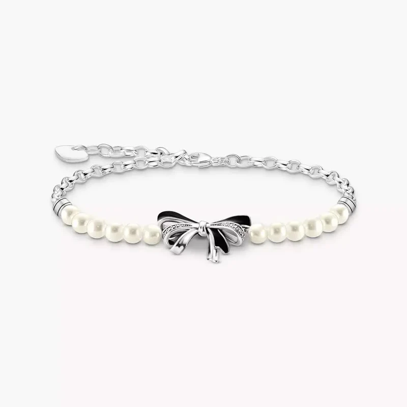 Schleifen-Armband mit Perlen Lovely Romance Silber