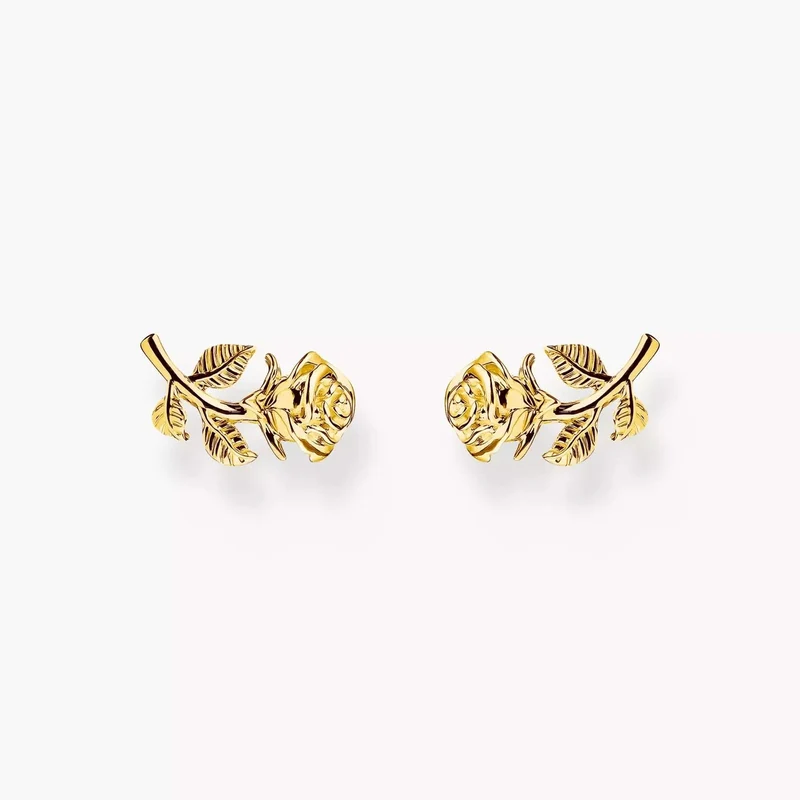 Ohrstecker Rose Roses Romance vergoldet