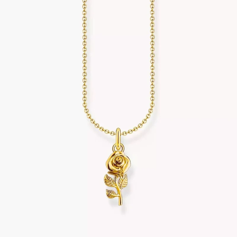 Kette mit Rosen-Anhänger vergoldet