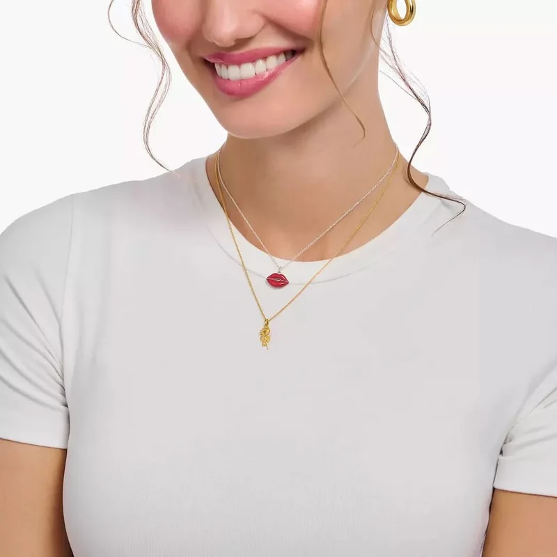 Kette mit Rosen-Anhänger vergoldet