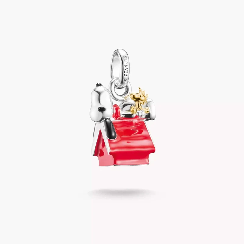 Charm-Anhänger Snoopy mit Woodstock Hundehütte PEANUTS Connect 18K Vergoldung